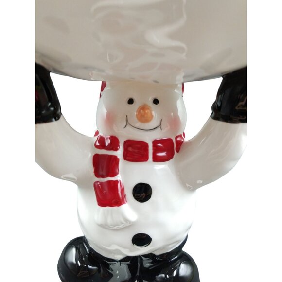Ceramic Snowman Candy Or Soap Dish Holder Holiday Decor - Picture 2 of 16